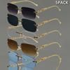 5 Pairs of Minimalist Trendy Narrow-frame Fashion Glasses Suitable for Both Men and Women Ideal for Daily Casual Wear