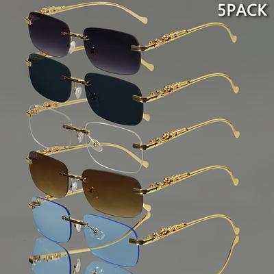 5 Pairs Minimalist Narrow Frame Glasses Unisex Trendy Fashion Eyewear for Daily Casual Wear