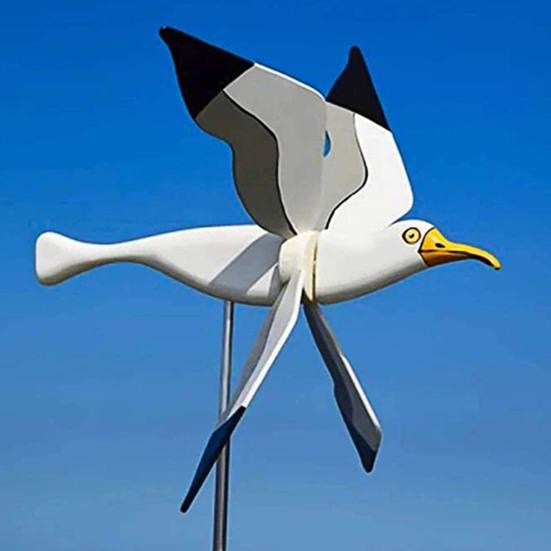 Metall Dekorative Anti-rost Möwe Form Vogel Gyro Windmühle Wind Grinder für Garten