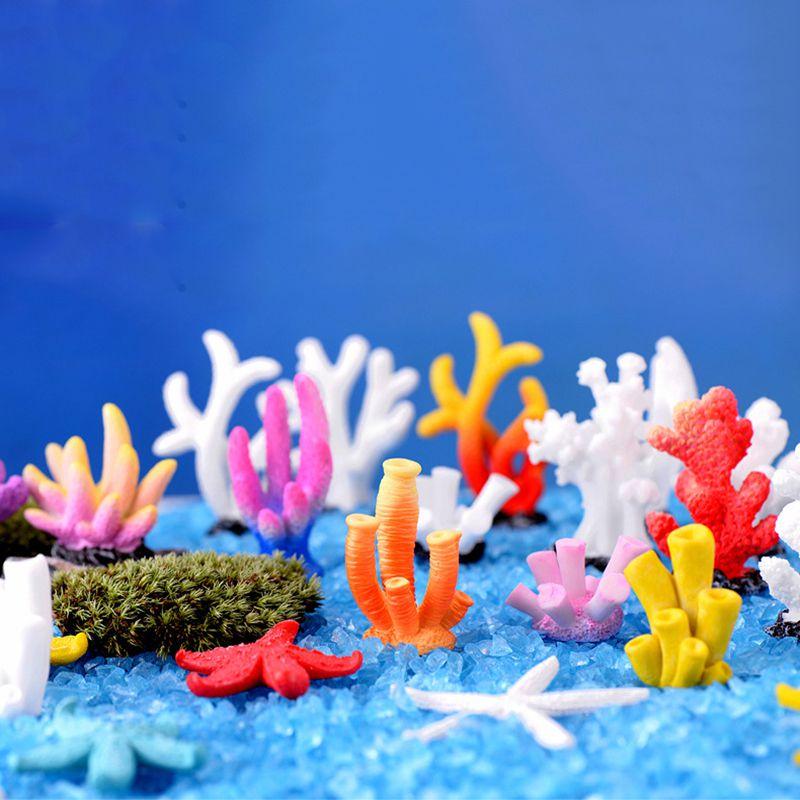 Colorful Resin Coral Ornament For Aquariums And Fish Tanks