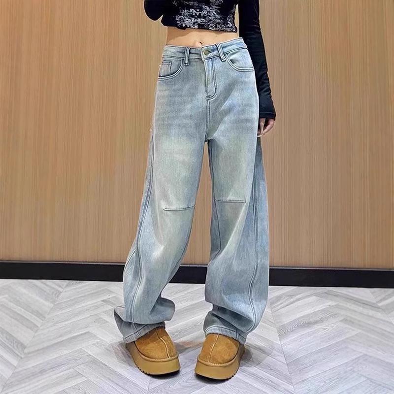 2025 Spring Women's Slimming Wide-Leg Retro Scimitar Jeans