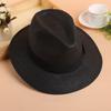 Summer Straw Paper Jazz Hat With Bow Band Fashion Beach Panama Cap Solid Women Men UV Protection Sun Hats