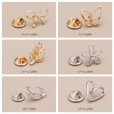 Exquisite Small Size Temperament Heart Brooches Pins For Women Lady Bow Knot Simplicity Flower Suit Clothing Accessories Gift