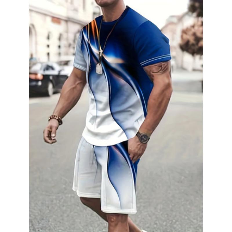 

Men s Suit Casual Simple Pattern Printing T-shirt Hawaiian Casual Vacation 6XL