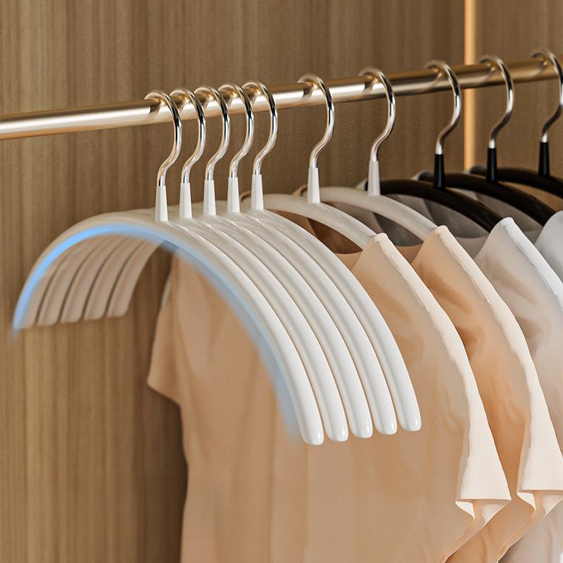 10 Anti Slip and Traceless Hangers, Thickened Semi-circular Metal Hangers, Saving Space Without Occupying Space
