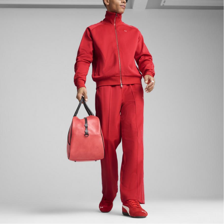 Puma Logo Breathable Polo Soft Long Sleeve Jacket Men Jackets Red 629936-11