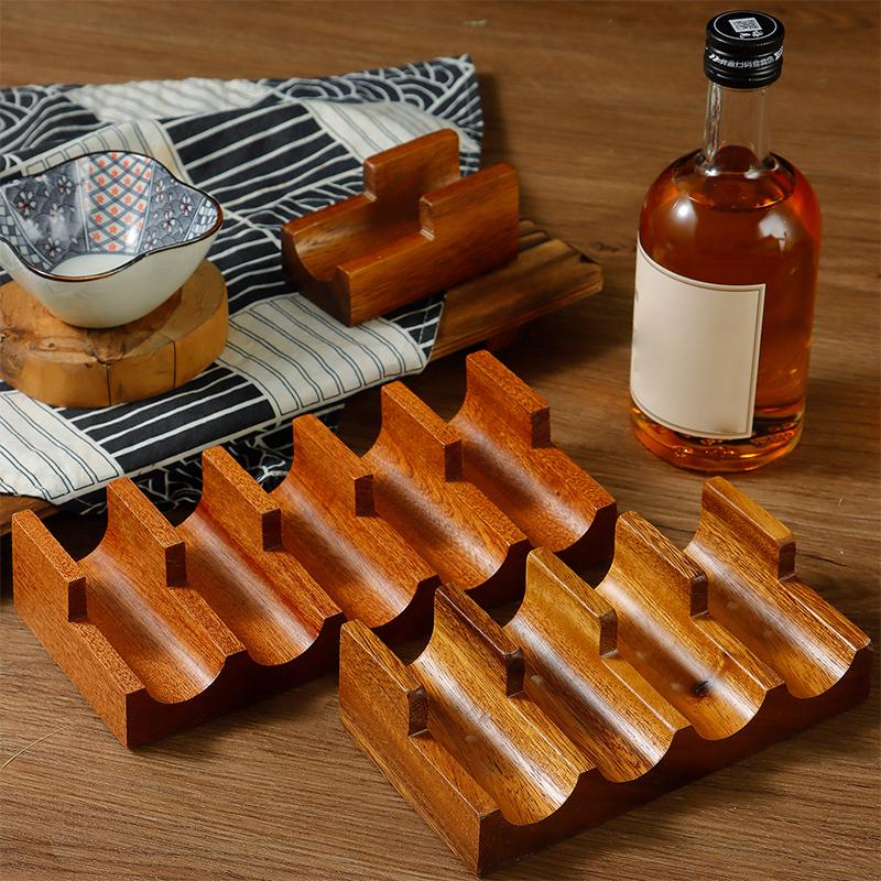 1/2/3/4/5 Schlitze Holz Sushi Rack U-Form Japanischer Stil Sushi Serviertablett Mehrzweck Innovativer Sushi Maker Halter Zuhause