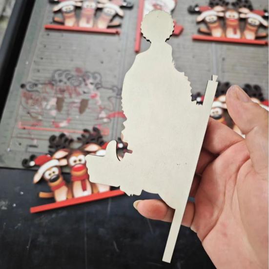 Weihnachts-Türrahmen-Dekoration Rustikal Holz Santa Claus Elch Wichtel Elf Links