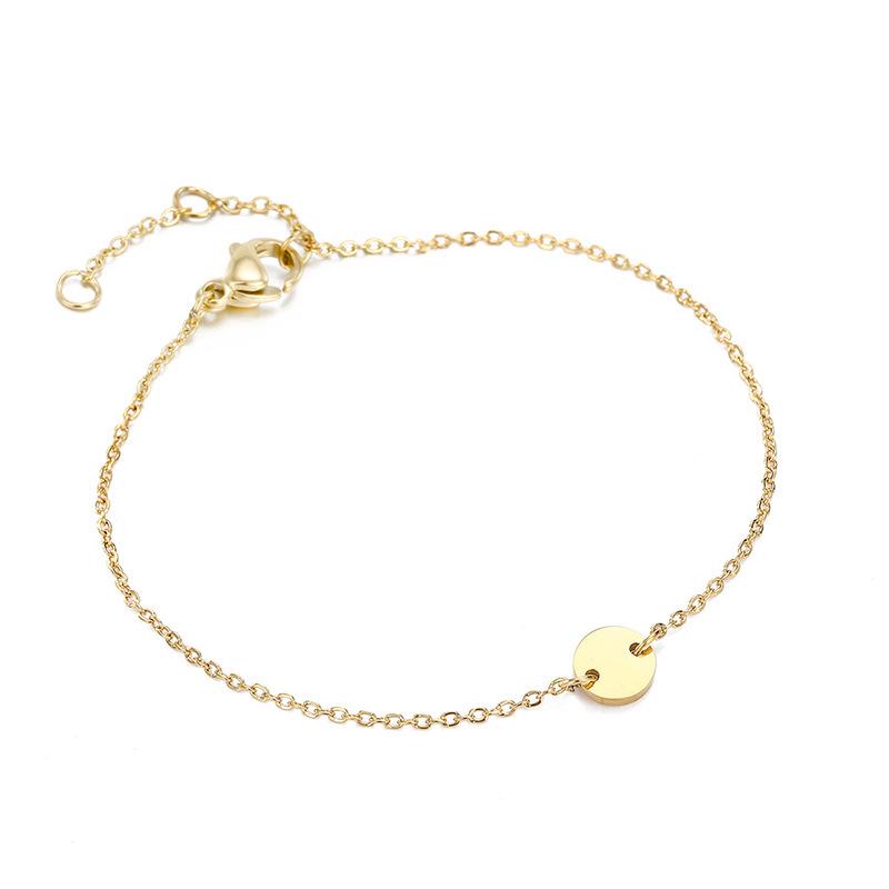 St.delan Adjustable Stainless Steel Engravable Bracelet - European and American Style Round Design