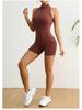 Y2K Zipper Back V-Peach Hip Sports Yoga Jumpsuit