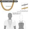 Hip Hop Bling Gold Cuban Link Chain Necklace For Men, Rapper Style Tank Chain Jewelry, Trendy Whip Chain Necklace