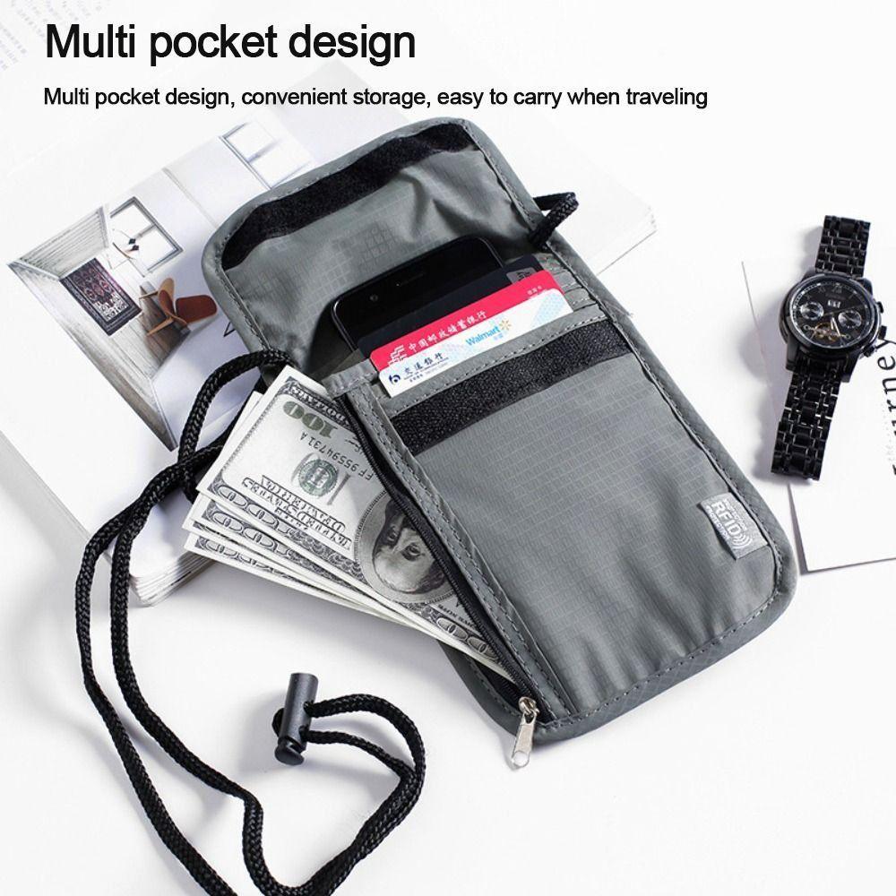 Unisex Nylon RFID Passport ID Bag Waterproof Multi-Functional Document Pouch ID Credit Card Holder Travel