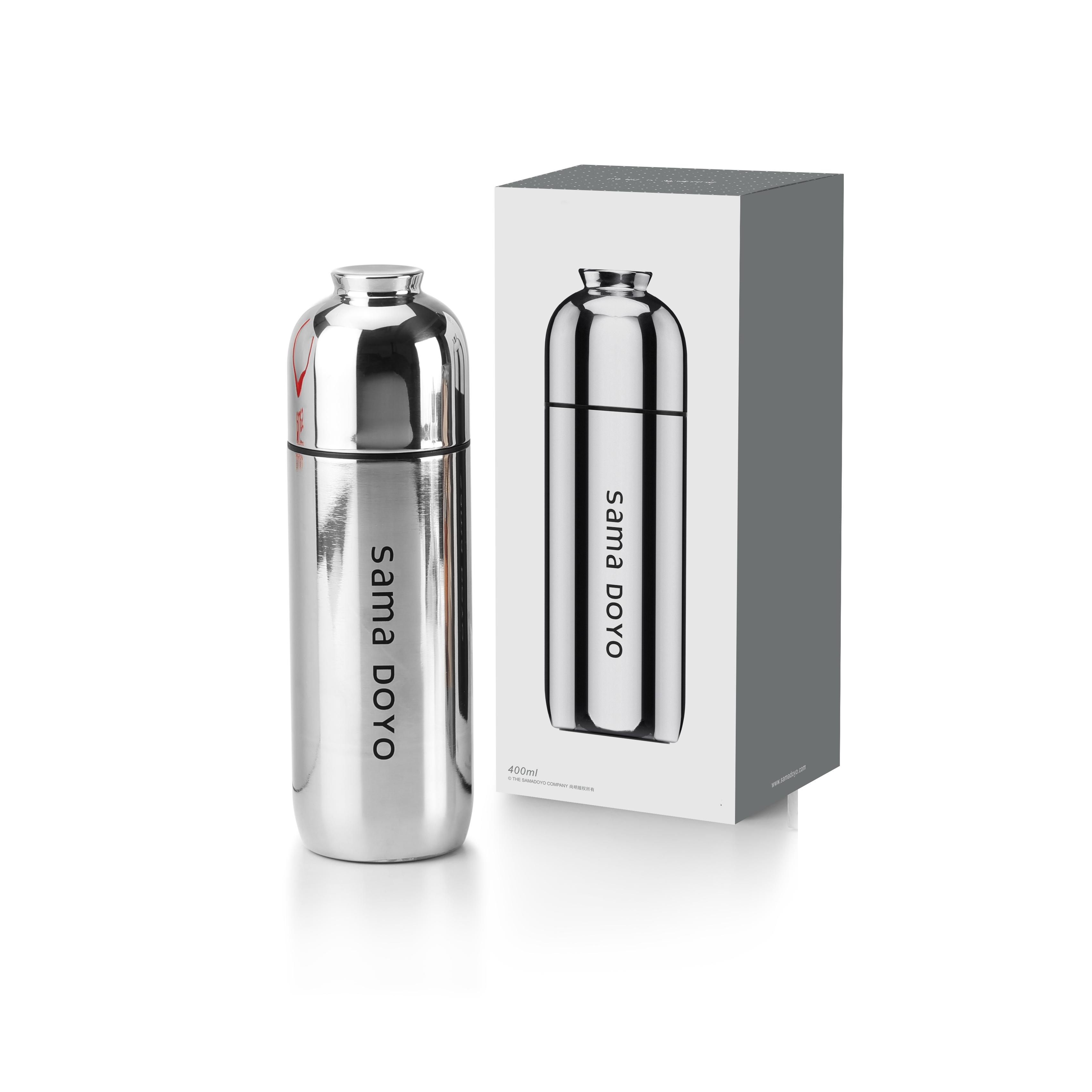 

Термостакан Samadoyo Little Cannon объемом 400 мл - с керамическим покрытием, 8 часов горячей воды/6 часов холодной воды, титановый фильтр и магнитная чашка 400ml серебряный