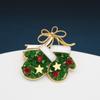 Korean Style Christmas Brooch Snowman Christmas Tree Brooch Cute Enamel Rhinestone Brooches  Girls