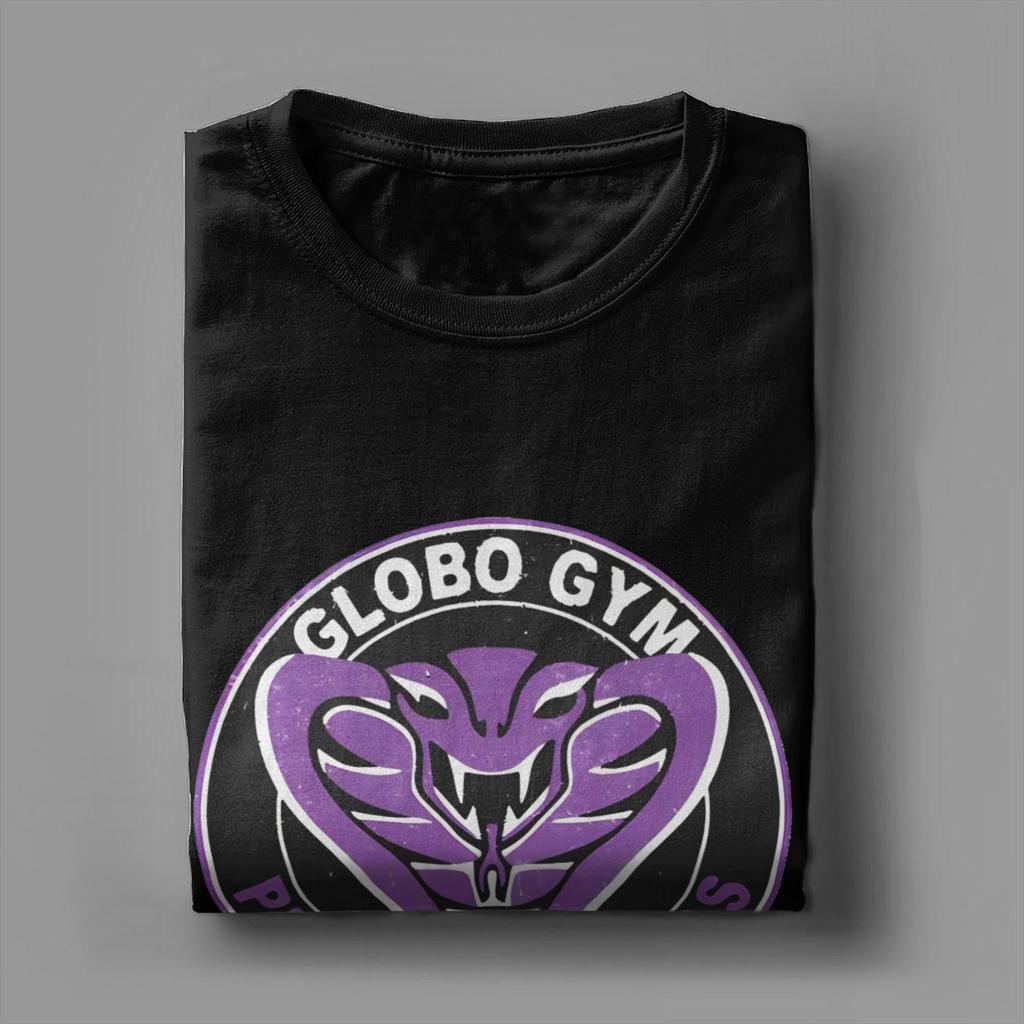 Funny Globo Gym Purple Cobras Vintage Logo T-Shirts for Men O Neck Cotton T Shirts Dodgeball Movie Short Sleeve Tee New Merch