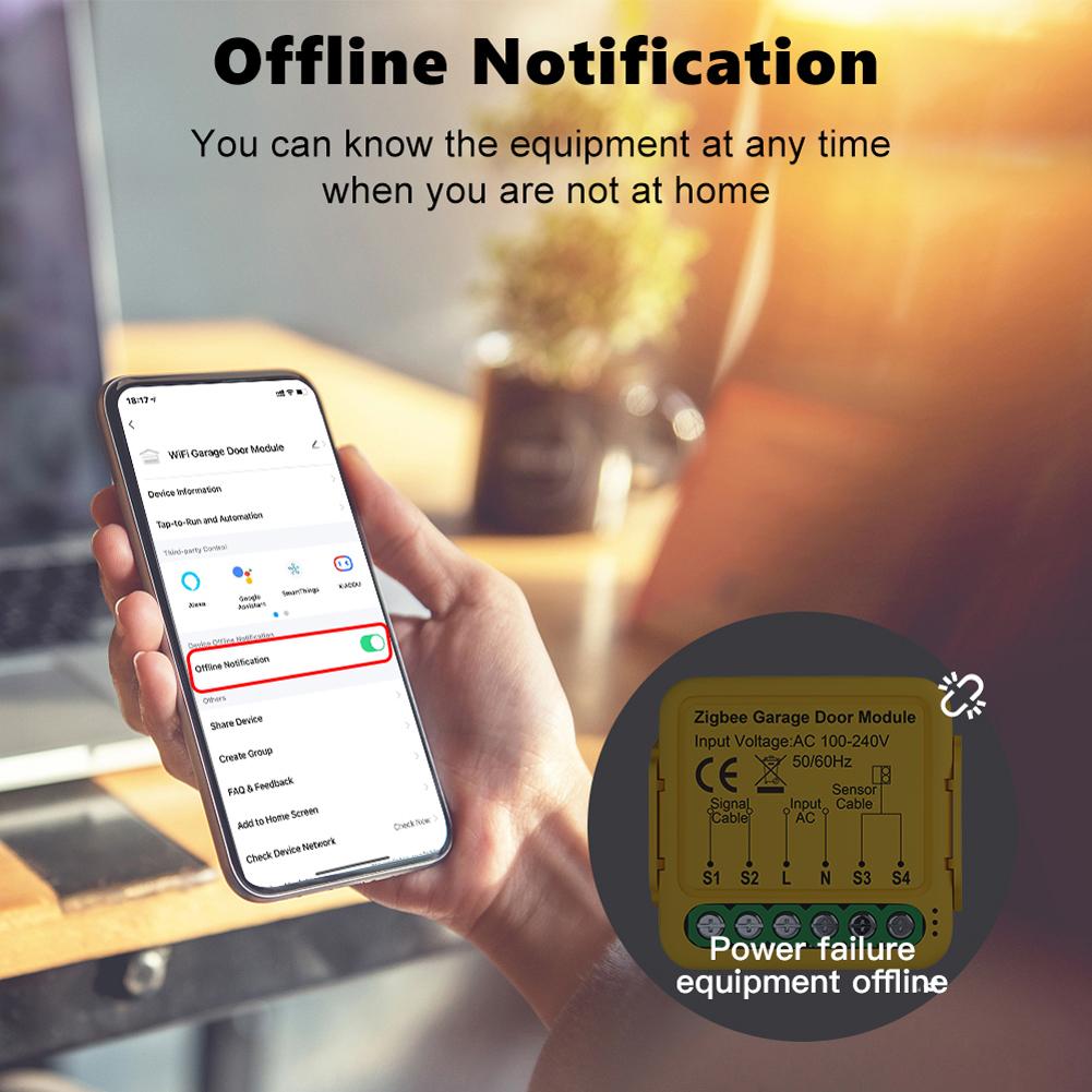 Tuya ZigBee Gate Opener Intelligent Garage Door Controller Module Mobilephone Remote Tuya APP Control Compatible with
