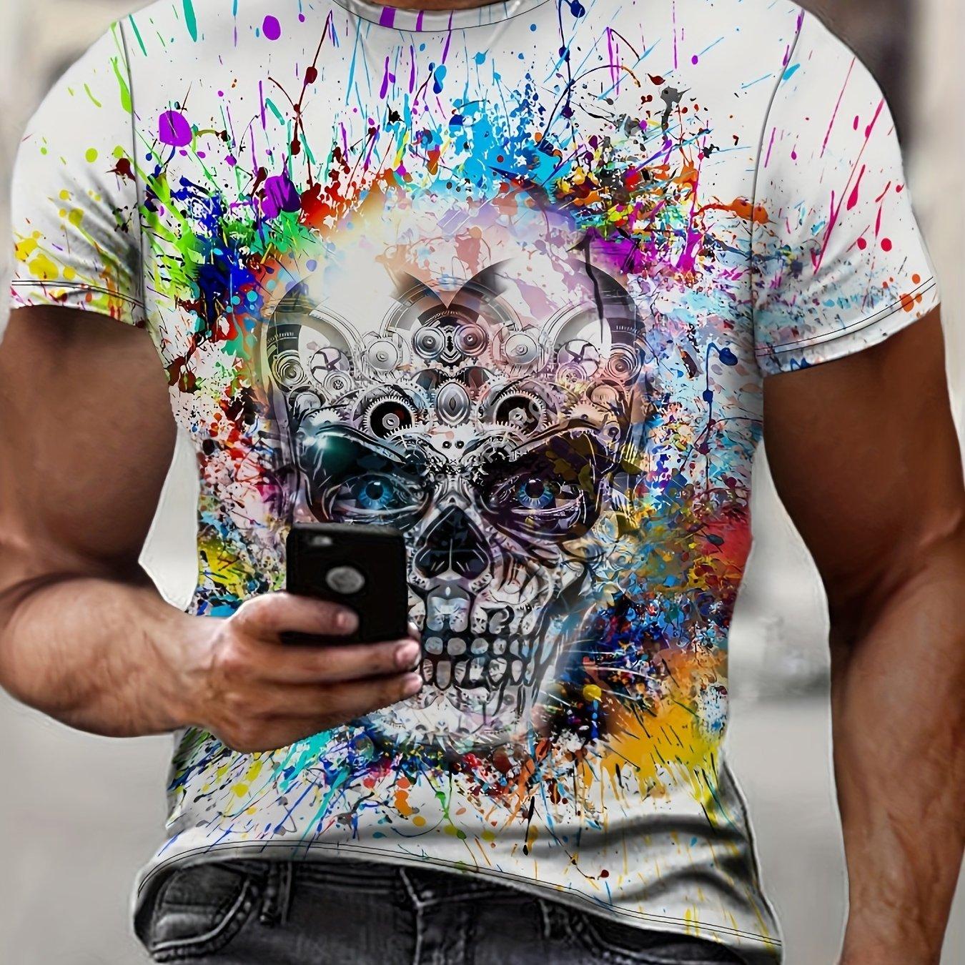 

Мужская футболка оверсайз свободного кроя в уличном стиле с 3D-принтом для спорта и повседневной носки S алиса синий