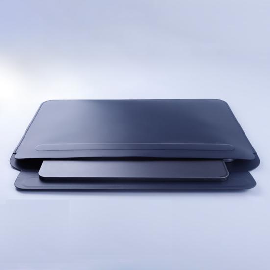 16 Zoll Laptop Hülle Slim Magnetverschluss Einfarbig Multifunktional Universal Mauspad Kunstleder Wasserdicht Notebook Tasche für MacBook