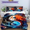 3PCs Yin Yang Symbol Design Cover Set, Breathable Fabric, Machine Washable (1 Duvet Cover + 2 Pillowcases) (Without Quilt) yy250911125