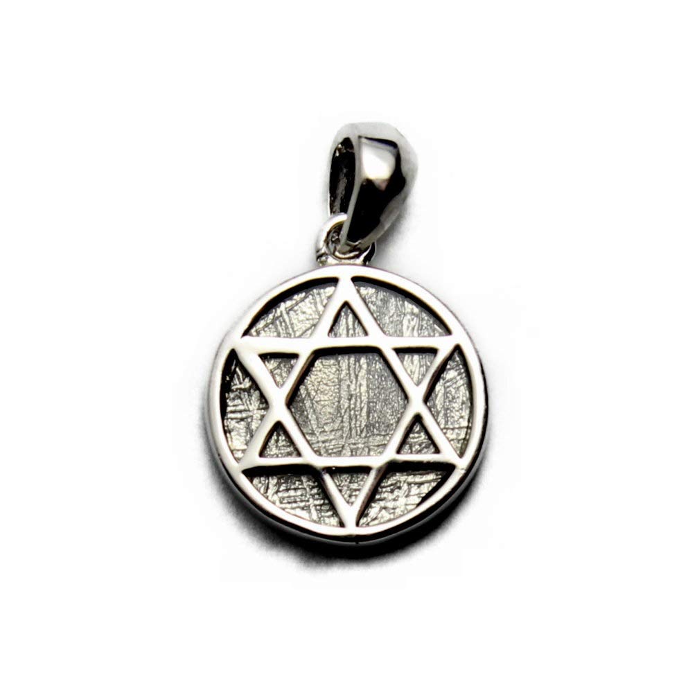 Hexagram Star of David Gibeon Meteorite Pendant Sterling Silver 925 Men s Women s