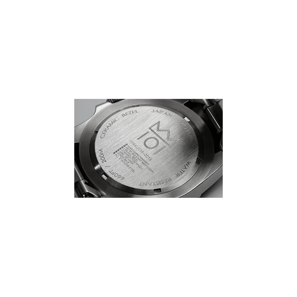 Hyakuichi 101 Diver's Watch 20 ATM Water Resistant Ceramic Bezel Sweep Second Hand Black