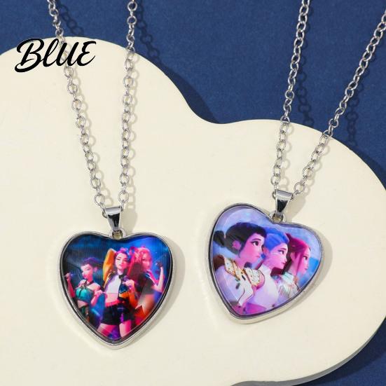 Heart Necklace Korea Pop Pendant Anime Movie Hunters Design Jewelry