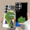 Funny Sad Forg P-Pepe Meme Plating Phone Case For Samsung Galaxy S24 S25 FE S26 Edge S23 Ultra S22 S21 Plus S20 Anti-Fall Airaba