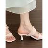 One-shoulder Shoes Women's Thin-heeled High Heels Flip-flops