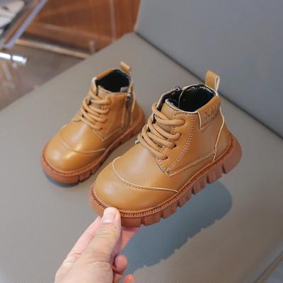 2024 Children Fashion Boots for Girls Boys Winter New Korean Style Soft Comfortable Anti-slippery Versatile Chic Leather Shoes