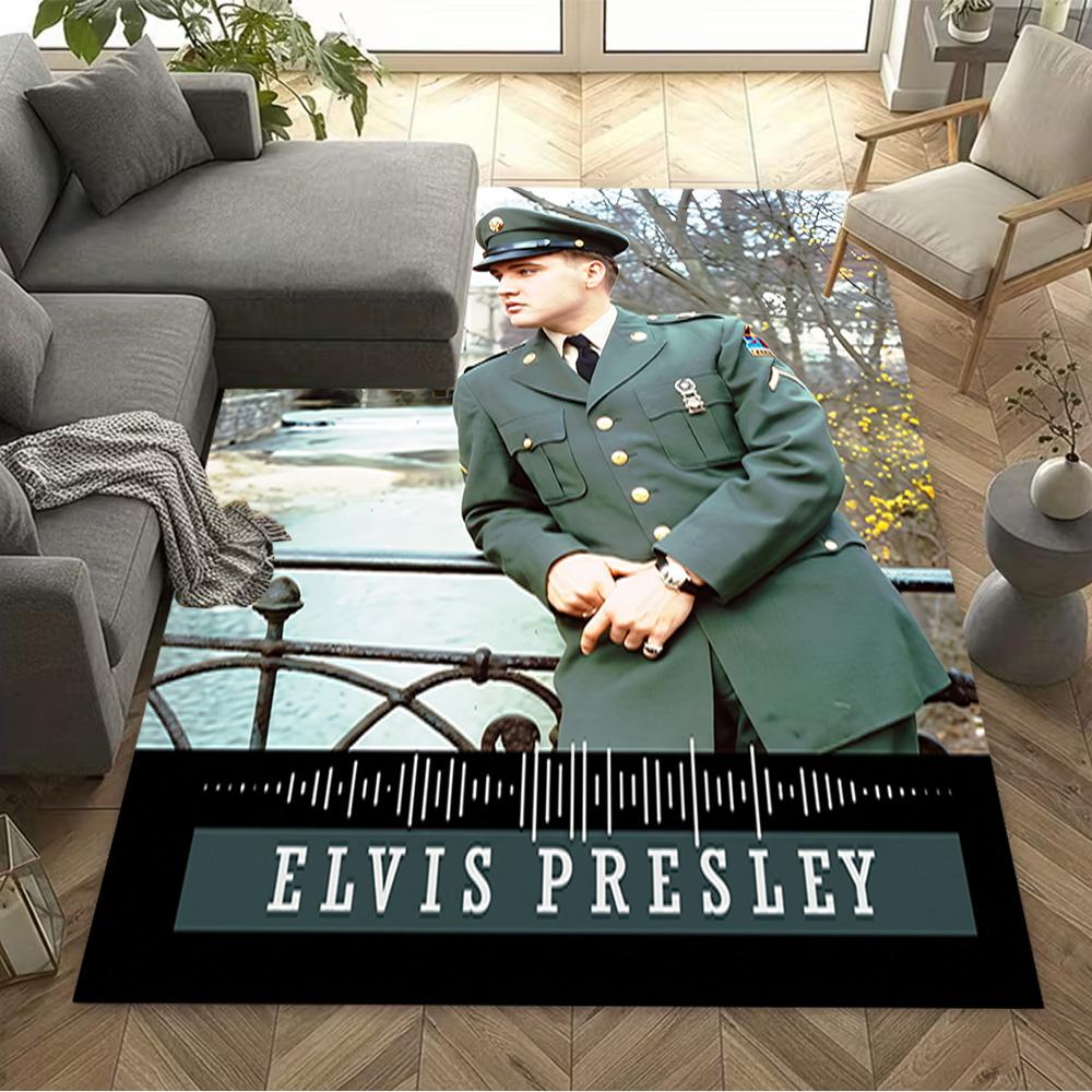 Elvis Presley Legend Area Rug Perfect for Study Room Entryway Kitchen Balcony Antislip Carpet Anime Office Decor Birthday/Christmas Gift