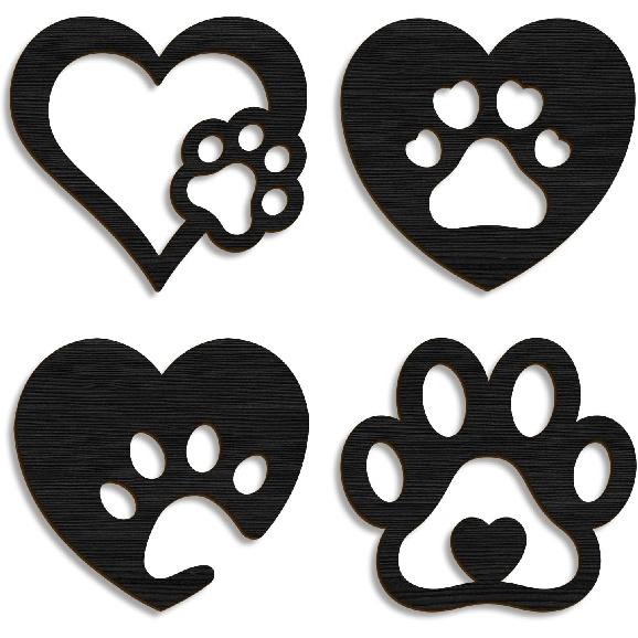 Dog Room Decor Paw Prints Wooden Wall Art Dog Lovers Gifts Puppy Decorations Signs for Home Kitchen Bathroom Bedroom Dog Paw