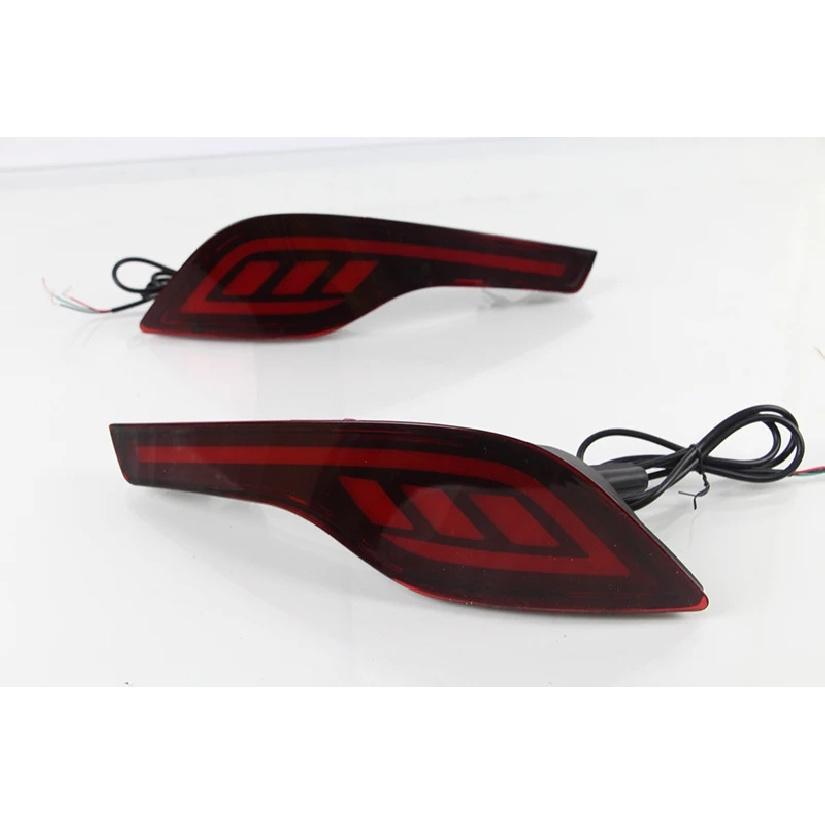 Car Flashing 2PCS Red Lens LED Rear Bumper Reflector Lamp Tail Brake Light Fog Lamp for Honda CRV CR-V 2017 2018
