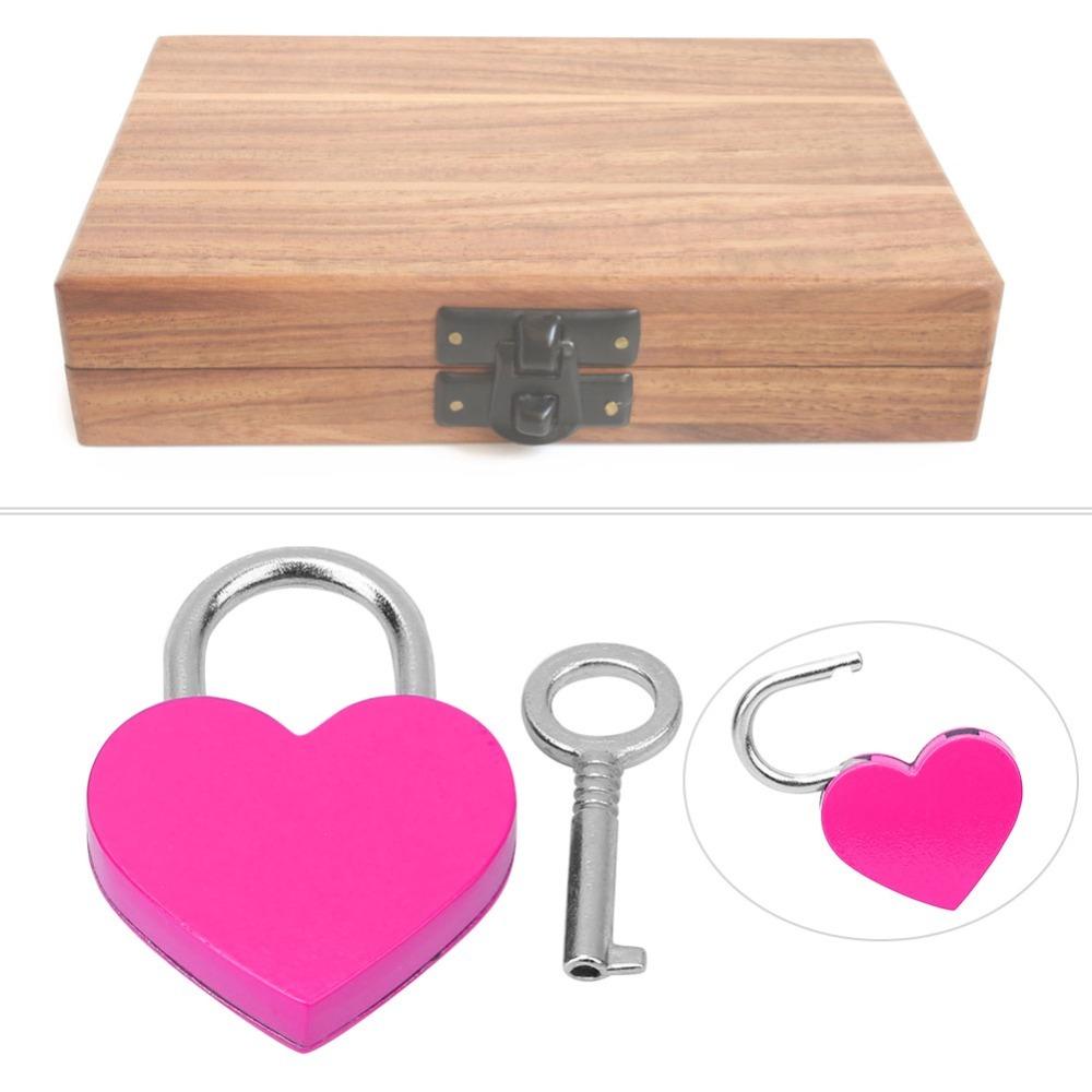 2pcs With Keys Mini Padlock 30x39mm Love Lock Padlock Heart Shaped Padlock  Handbag Decoration