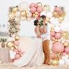 Retro Pink Pastel Macaron Balloons Garland Arch Kit Wedding Birthday Party Decoration Rose Gold Ballon Chain