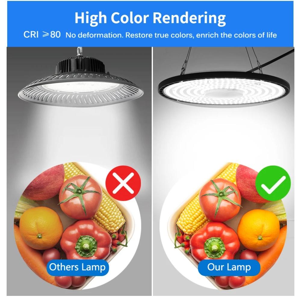 Super Bright UFO High Bay Light 100W 150W 200W Waterproof LED Industrial Lighting for Garage Gym Factory Warehouse