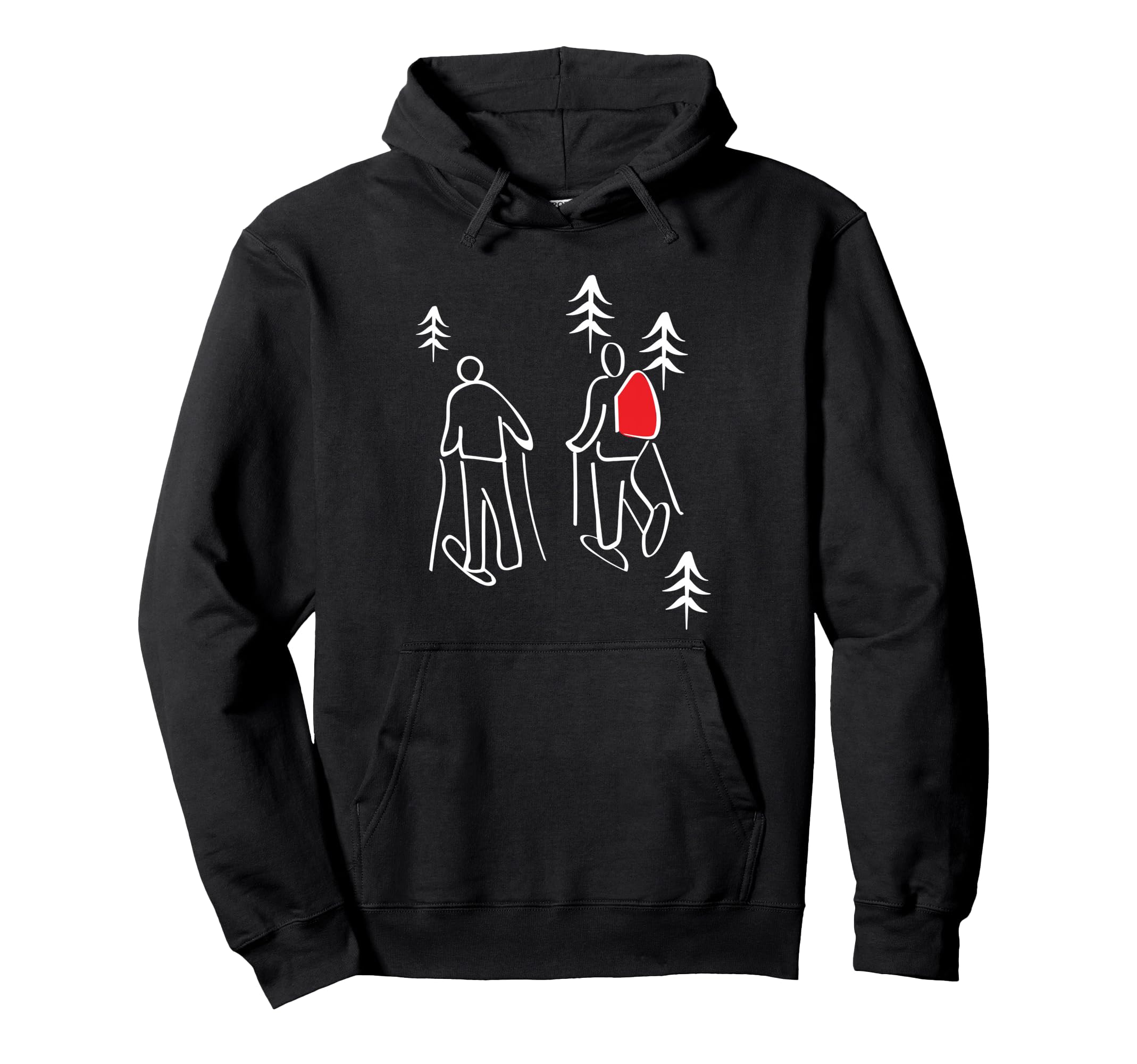 Snowshoe design with illustrations, snowshoes. Hoodie.