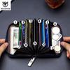 BULLCAPTAIN Leather Credit Card ID Card Holder Wallet Wallet Men Fashion Rfid Card Holder Wallet Business Card Holder Bag