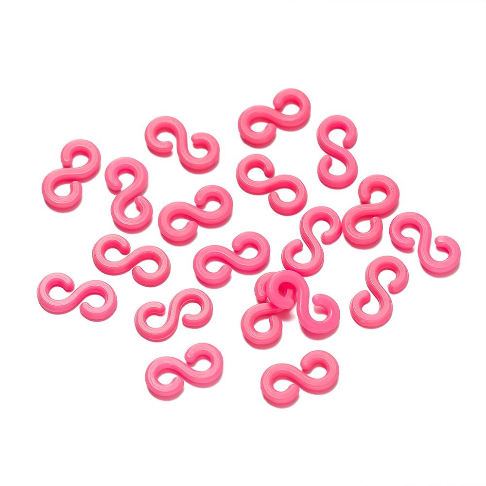 500pcs/Lot S Shape Clips Hook Plastic Connectors Clasp for DIY Charm Bracelet Jewelry Making Supplies Accessories