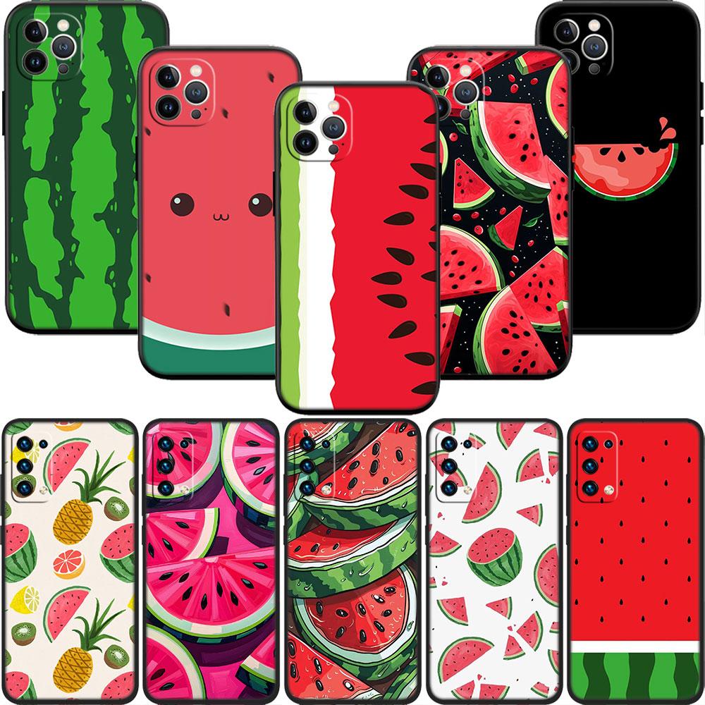 LO21 Étui Cartoon Fruit Pastèque pour Samsung A11 A12 A13 A15 A52S A53 A55 A56 A70 A71 A72 A73 F06 F16 F56 S10 Plus S10e