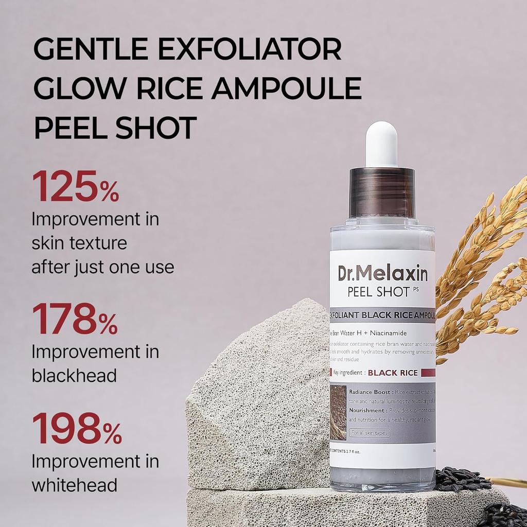 Dr.Melaxin Peel Shot Glow White Rice Peeling Ampoule WHITE RICE/BLACK RICE