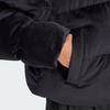 Adidas Originals Regendown Puffer Velvet Comfortable Zip-Up Stand Collar Long Sleeve Jacket Women Jacket Black IW8439