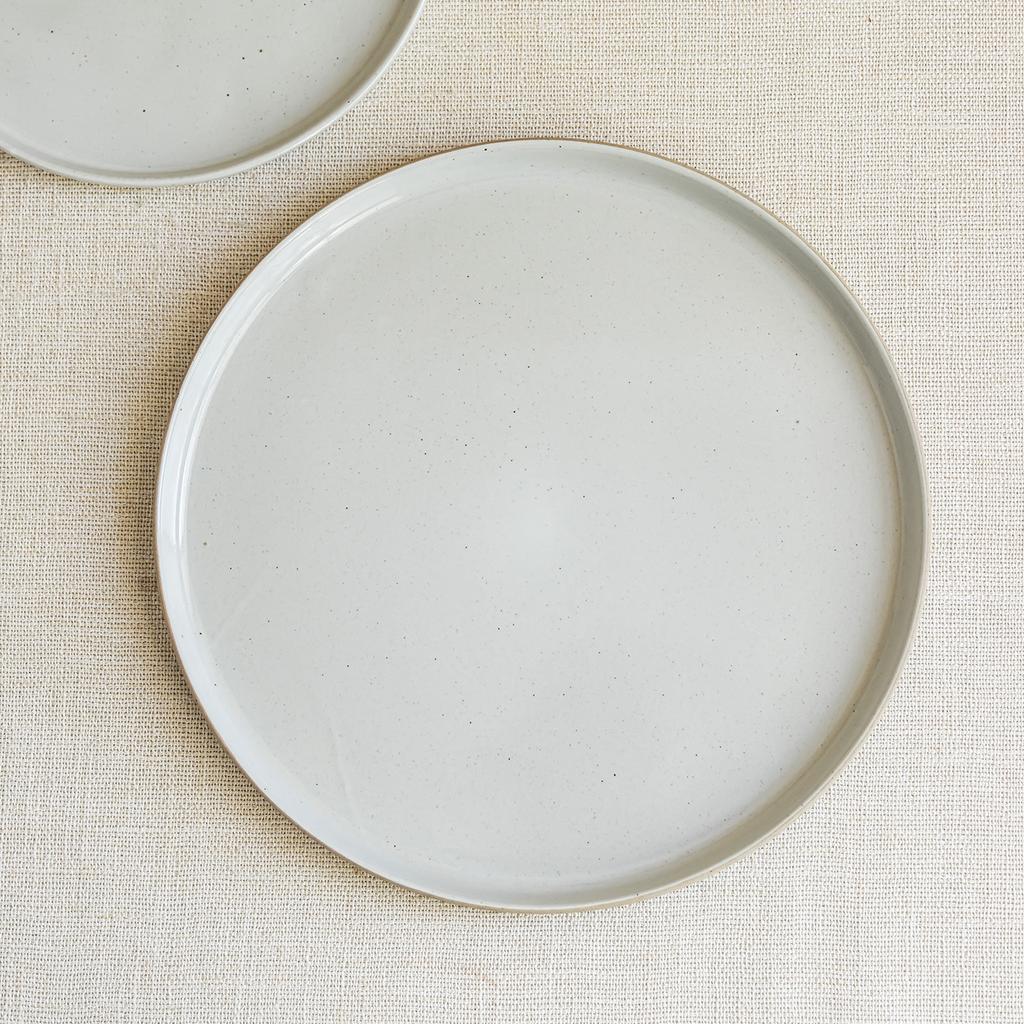 Large Plate Round Shallow Plate Simple Style Ceramic Plate Tableware Vegetable Plate Household Dessert Plate Breakfast Pasta Plate Plate