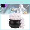 Black Plastic Halloween Purple Bubble Witch Cauldron Candy Jar For Party Decoration
