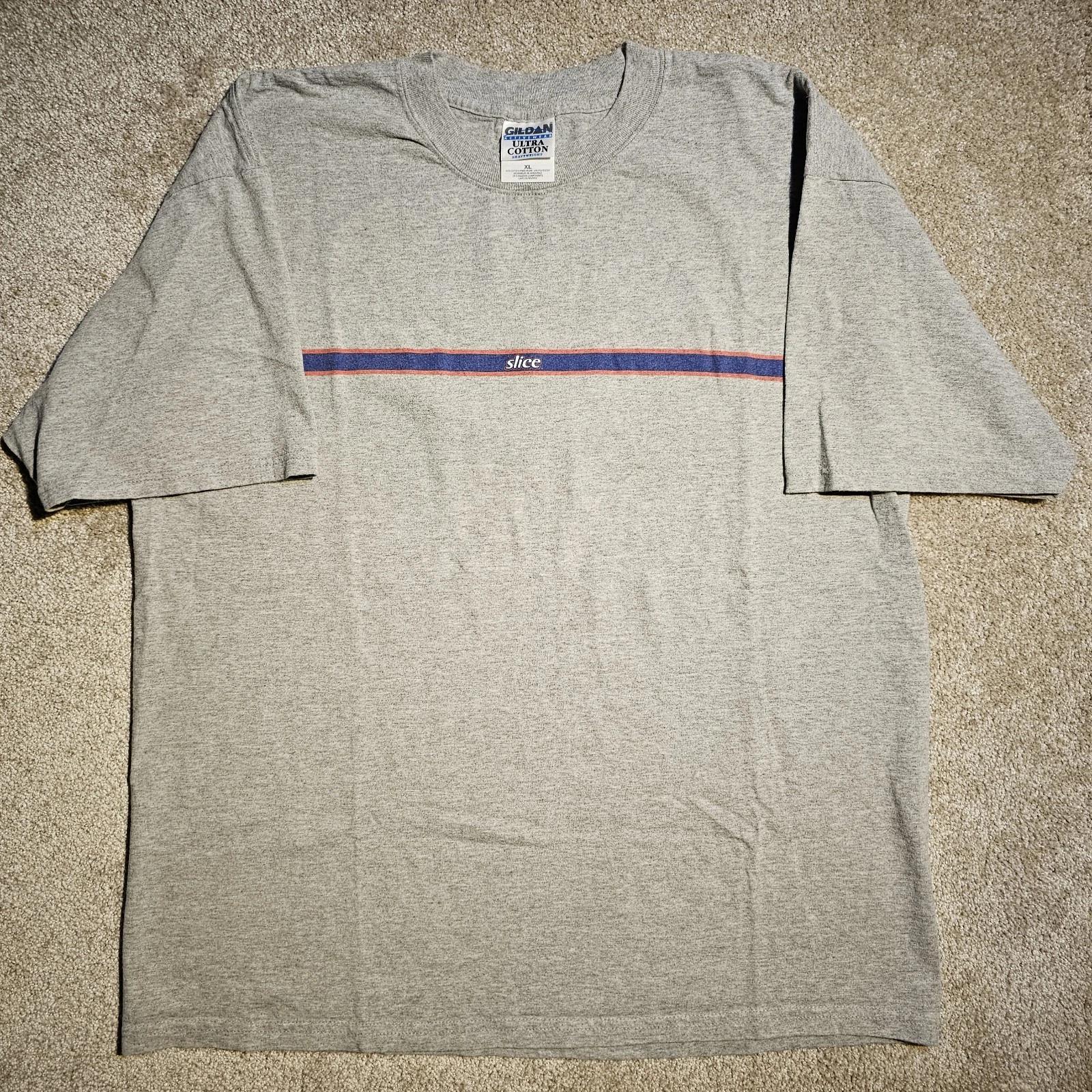 Vtg 90s Y2k Slice Orange Soda Mens XL Promo T-shirt Skate Grunge Logo Boxy Punk 2XL