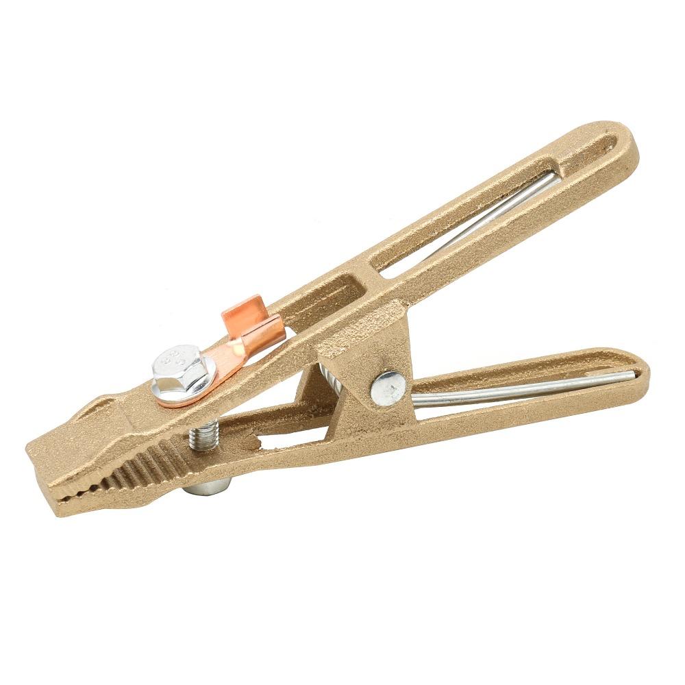 

260A Earth Cable Clamp Brass A Shape Welding Ground Clamp with Protective Cover Safety Electric Argon Arc Welding Pliers