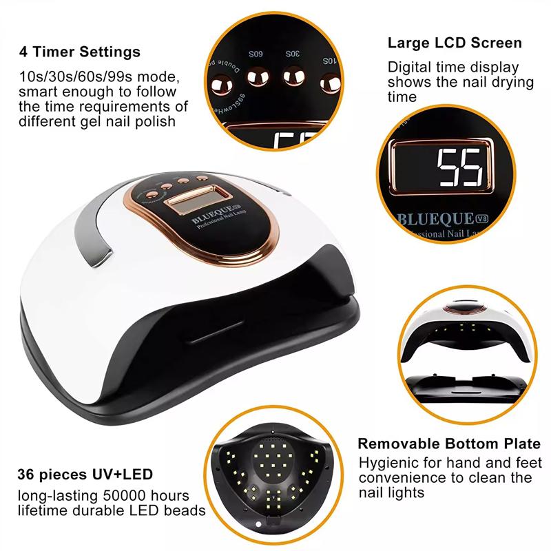 Professional 168W 36 LED UV Nail Lamp Dryer High Quality Sun UV LED Fast Dryer for Manicure Salon Digital Timing Electric