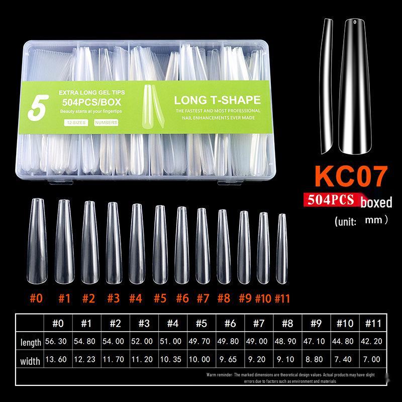 Extra Long Transparent XXL Ballet Trapezoid Nail Tips with Stickers