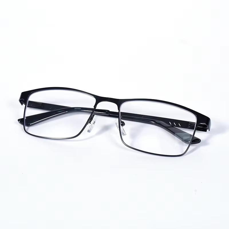 NEW Men Blue Light Blocking Reading Glasses Metal Full Frame Magnifier Presbyopia Lens Eyewear +75 +100 +125