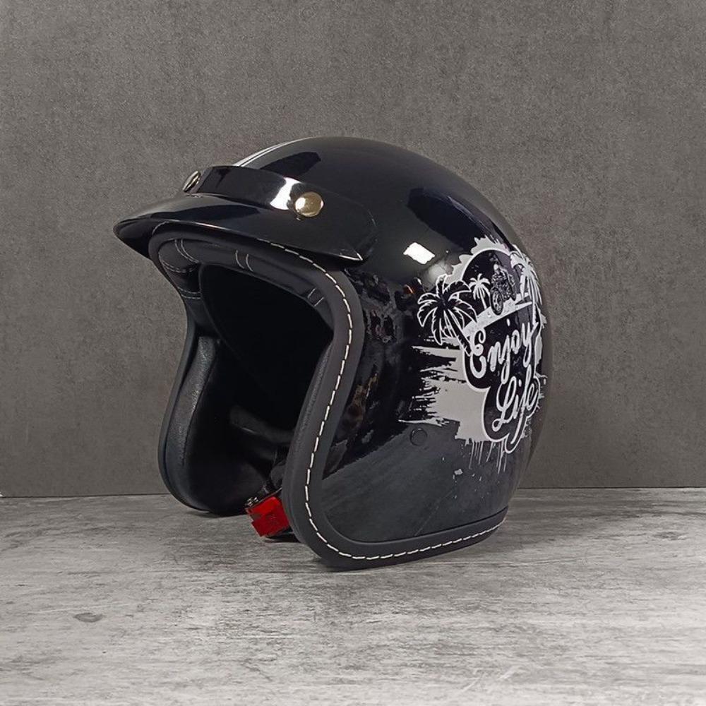 

Ретро шлемы мужские и женские шлемы зимние четырехсезонные универсальные мотоциклетные шлемы для электромобилей сохраняют тепло XXL（61-62）