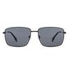 John Jacobs | Black - Grey | Full Rim Rectangular Stylish | Polarized and 100% UV Protected | Men & Women | Extra Wide | JJ S15862